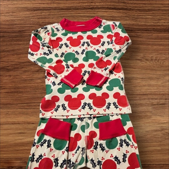Boys’ 3T Mickey Ears Disney/Hanna Anderson cuffed PJs. Exclnt cndtn. - Picture 2 of 5